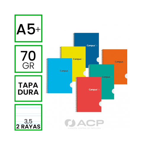 BLOC A5 CAMPUS 80H TAPA DURA PAUTA 3,5