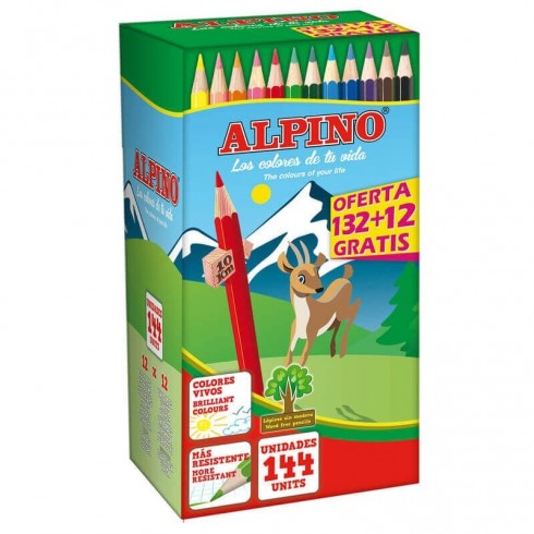 LAPICES ALPINO COLORES 132+12 GRATIS