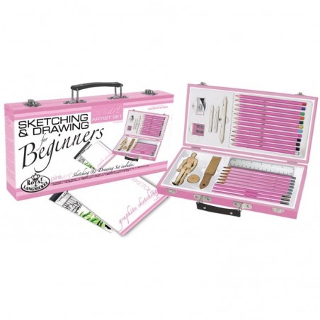 MALETÍN ROSA LAPICEROS ARTÍSTICO