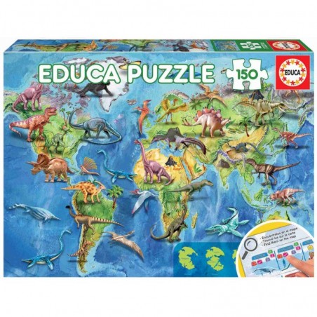 PUZZLE 150 MAPA MUNDI DINOSAURIOS