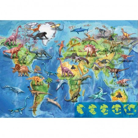 PUZZLE 150 MAPA MUNDI DINOSAURIOS