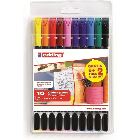 ESTUCHE 8+2 PLASTICO EDDING 1200