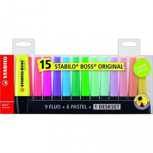 ROTULADOR STABILO BOSS 15 COLORES