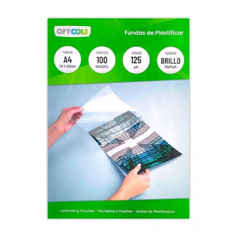 FUNDA PLASTIFICAR A4 125MICRAS C/100