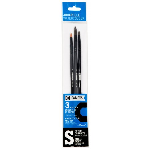 Pinceles Campus Acuarela Blister 3 S