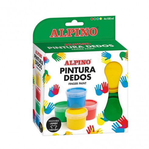Pintura Dedos Alpino 4 colores de 100 ml