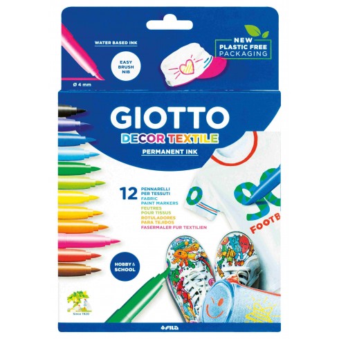 ROTULADOR GIOTTO DECOR TEXTILE 12 COLORES