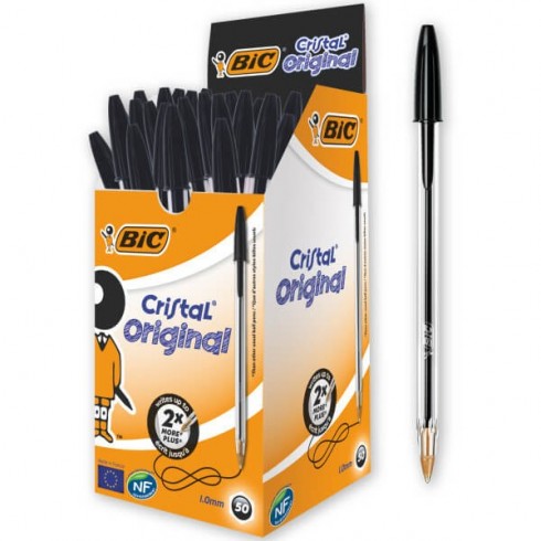 Bolígrafo Bic Cristal Negro 50 unidades - Envío Gratis en 24/48 horas