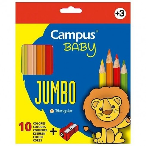 LÁPICES CAMPUS JUMBO TRIANGULAR 10 COLORES