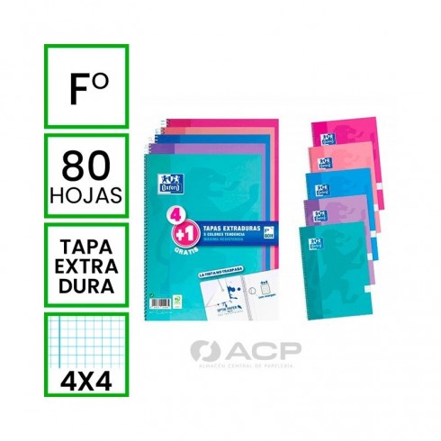 BLOC Fº OXFORD 80H WRITE&ERASE 4X4 (4+1)