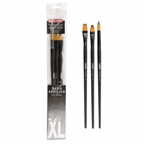 PINCELES MANGO CORTO ACRILICO XL BLISTER 3 UN.