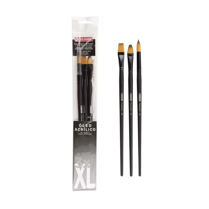 PINCELES MANGO CORTO ACRILICO XL BLISTER 3 UN.