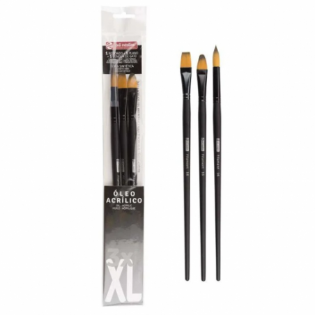 PINCELES MANGO CORTO ACRILICO XL BLISTER 3 UN.